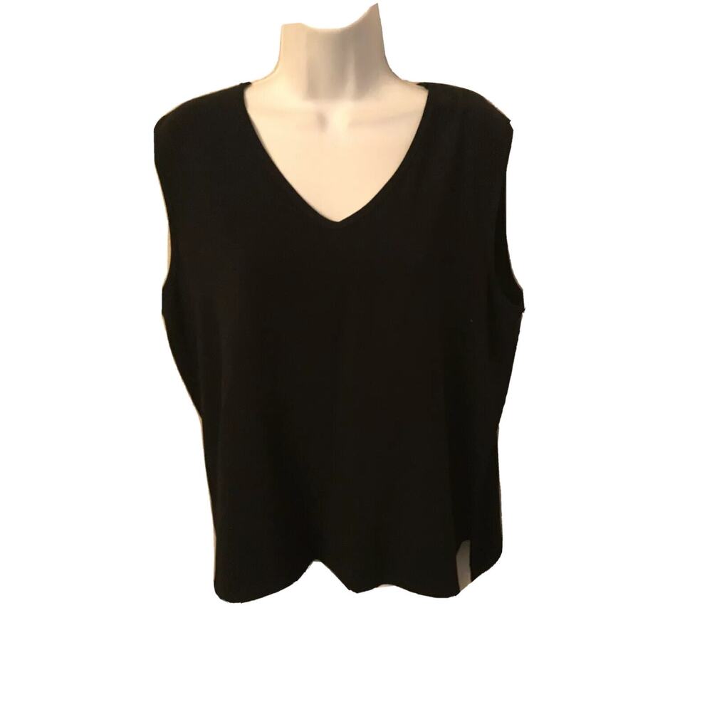 EUC Blanque womens black womens size 2 cami top v-neck sleeveless